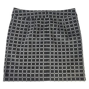 LOFT White and Gray Pleated Mini Skirt for Work
